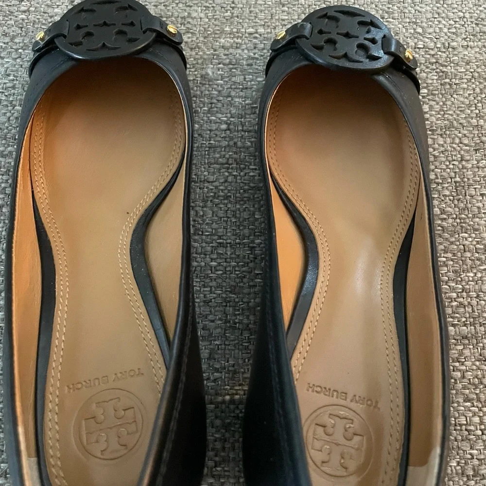 Tory Burch Black Leather Logo mini Miller 45mm pumps